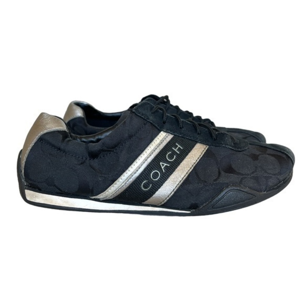 Coach Jayme Signature Sneakers Black and Silver Women’s size 7 1/2